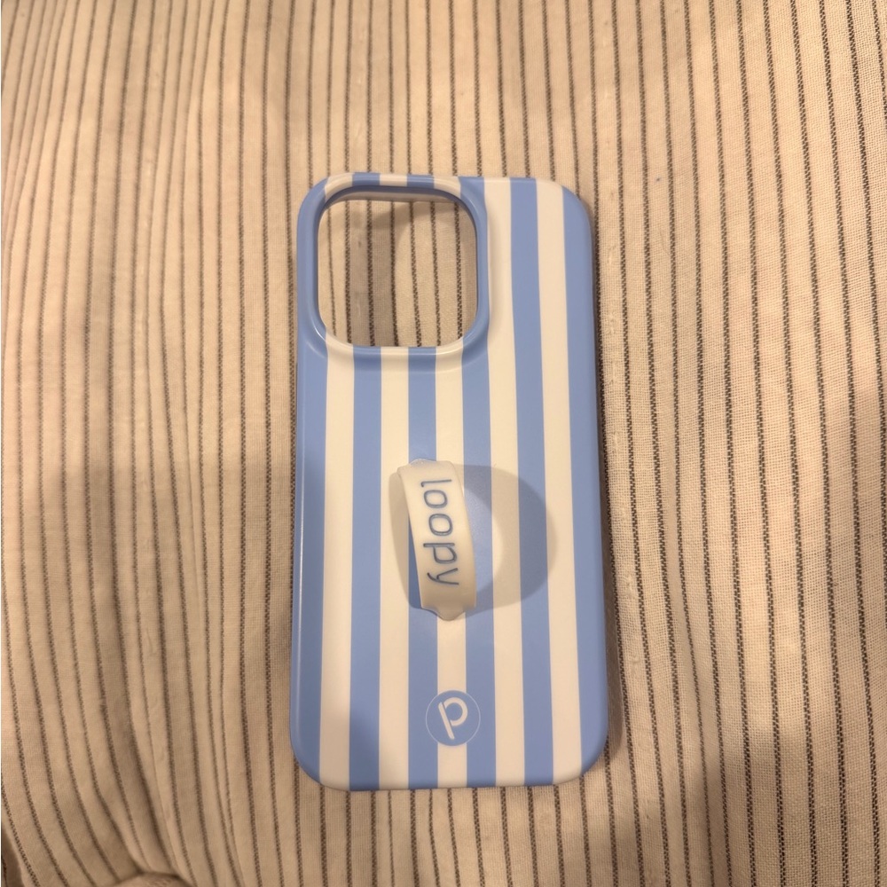 Loopy Case Sky Blue and White Striped Phone Cover